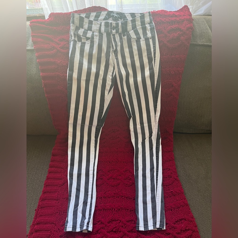 Black and White Striped Pants